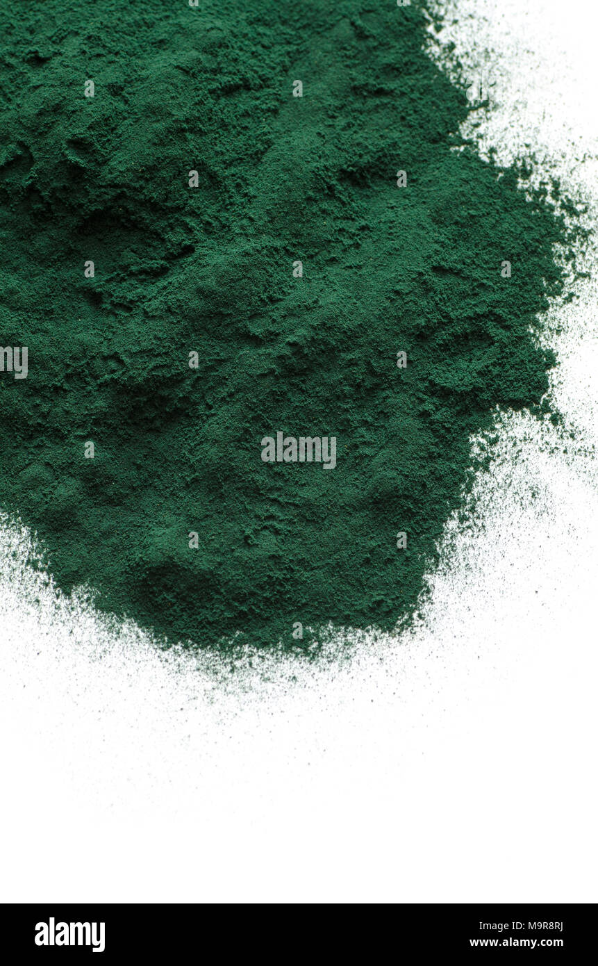 Organic spirulina powder. Spirulina is a superfood used as a food