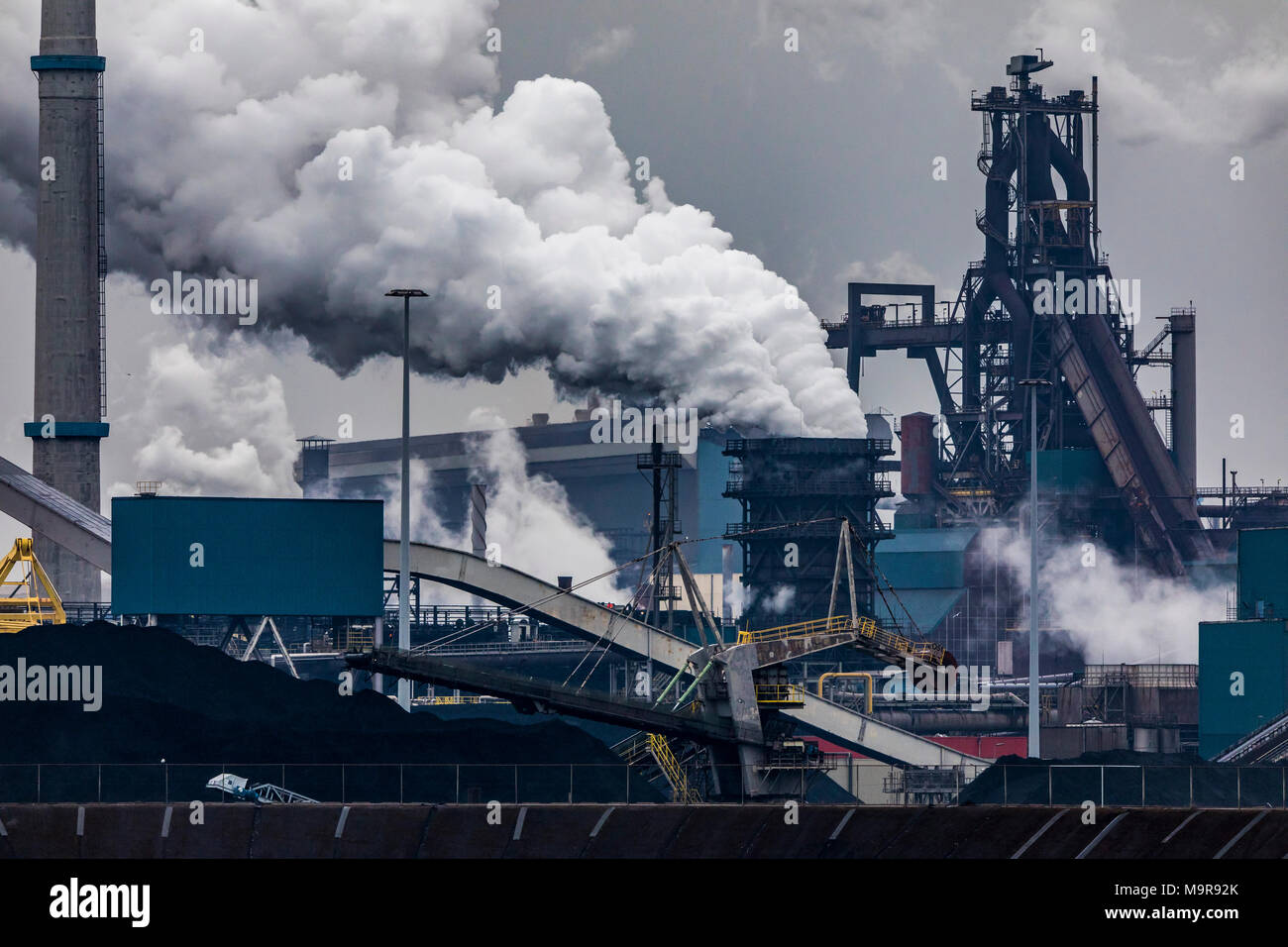 The Tata Steel steelworks in IJmuiden, Velsen, North Holland