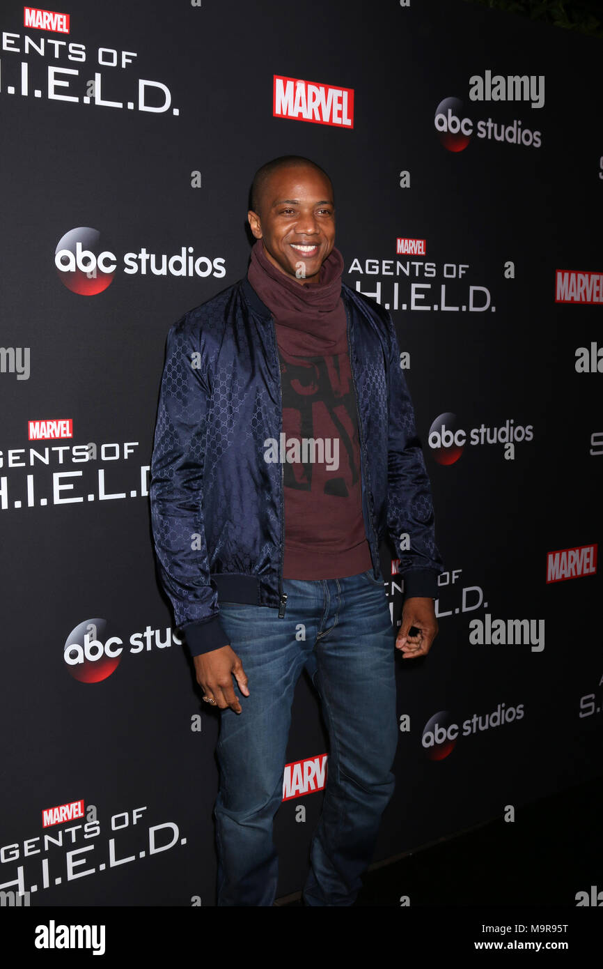 'Marvel's Agents Of S.H.I.E.L.D.' 100th Episode Party at Ohm Nightclub on February 24, 2018 in Los Angeles, CA  Featuring: J August Richards Where: Los Angeles, California, United States When: 25 Feb 2018 Credit: Nicky Nelson/WENN.com Stock Photo