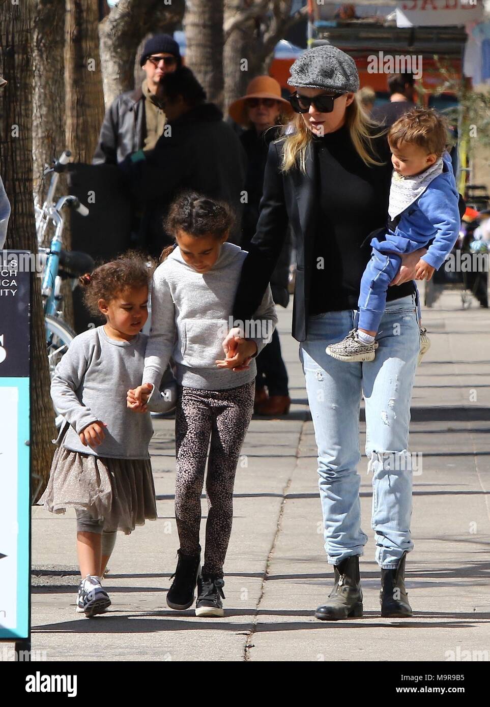 Ellen Pompeo leaving Joan's on Third with her children in Studio City  Featuring: Ellen Pompeo, Stella Ivery, Sienna Ivery, Eli Ivery Where:  Studio City, California, United States When: 24 Feb 2018 Credit: