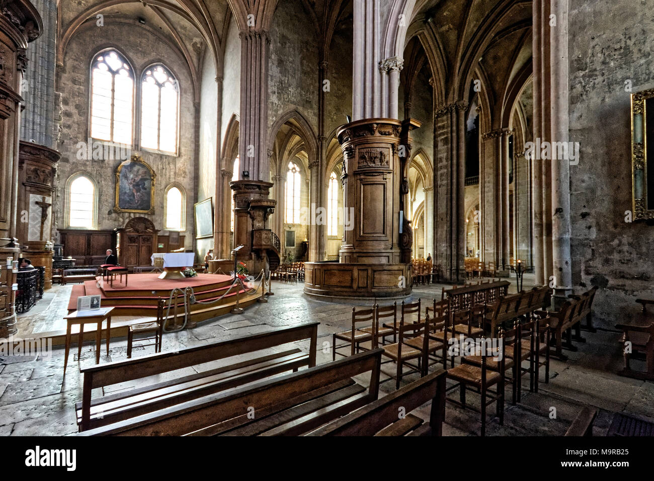 Eglise St Michel is a striking church in Dijon, Burgundy. Stock Photo