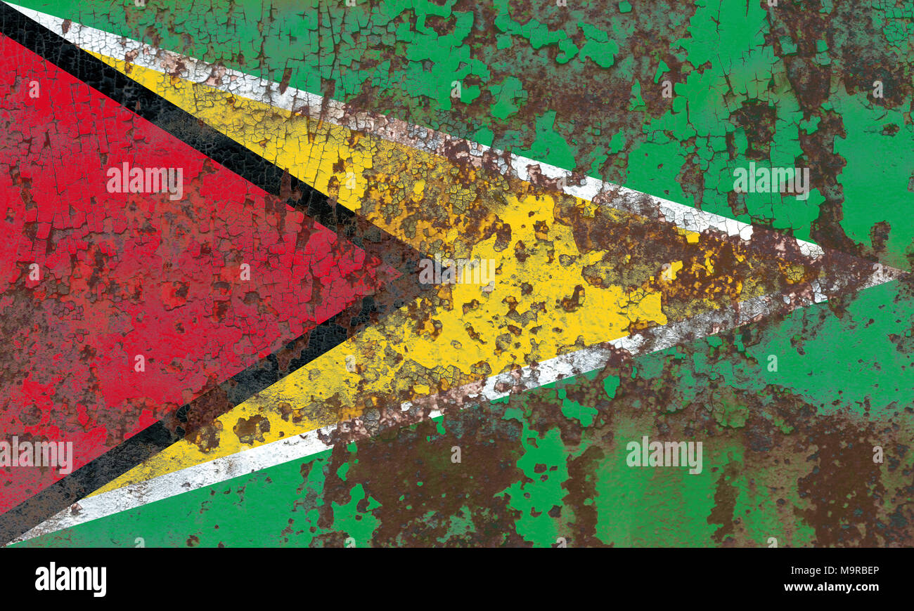 Old Guyana grunge background flag Stock Photo - Alamy