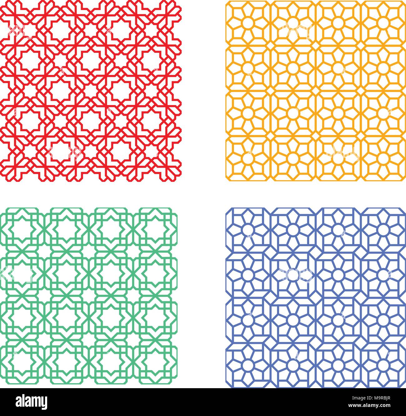 Seamless islamic pattern, geometric vector art design Stock Vector