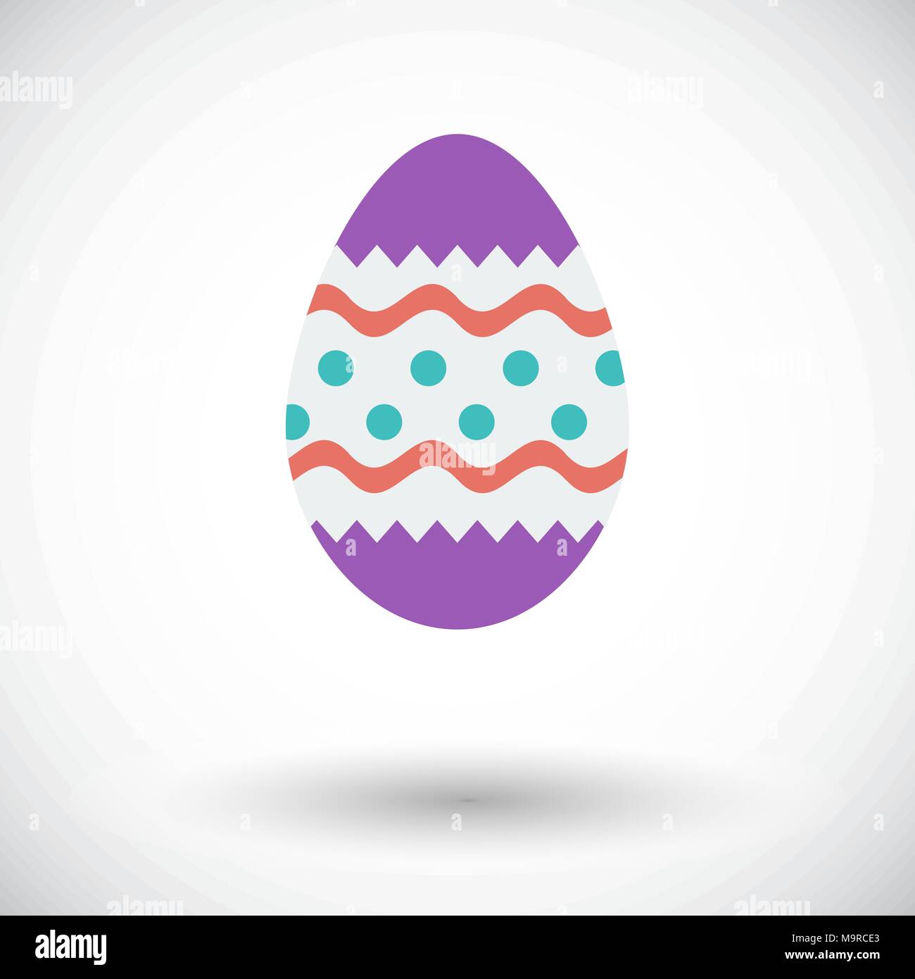 Easter Egg. Single flat icon on white background. Vector illustration. Stock Vector