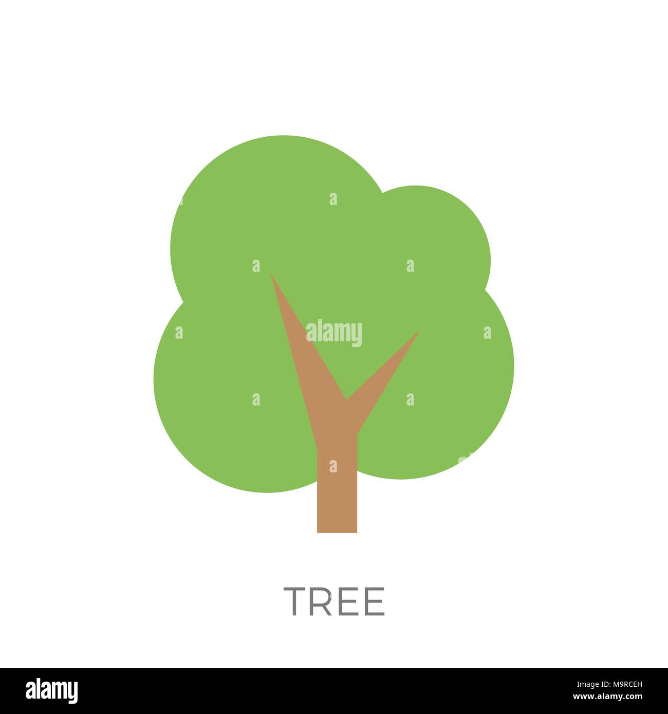 Tree in a Flat Design. Isolated on White Background. Vector Icon Stock ...