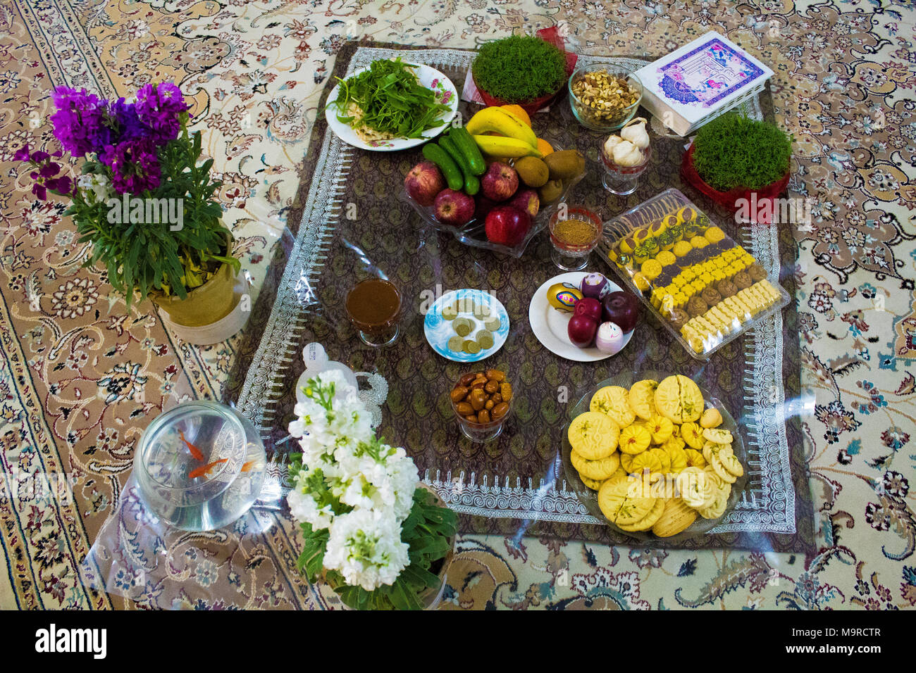 new year in Iran is Nowruz . We celebrate this day in Iran . This is a historical event . Stock Photo