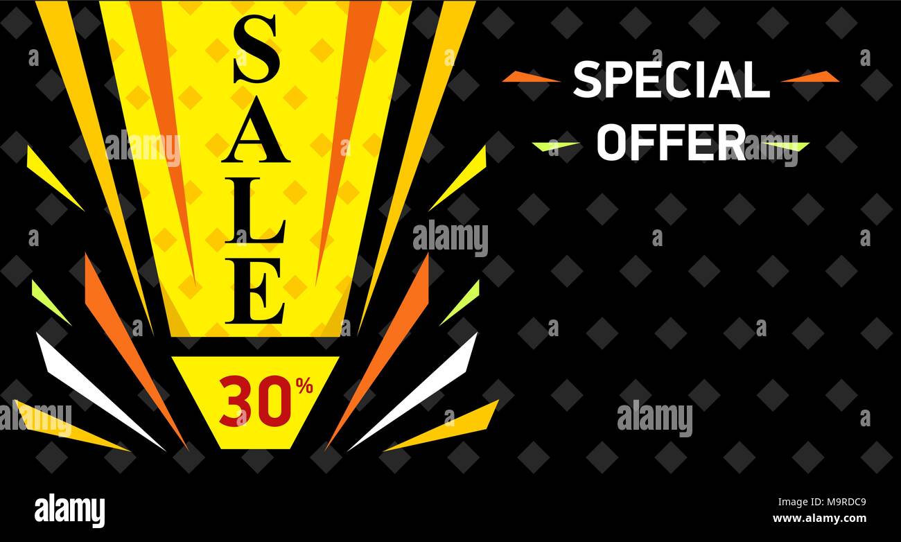 Vector web sale banner. Sale discount up to 30 . Special offer.  Stock Vector