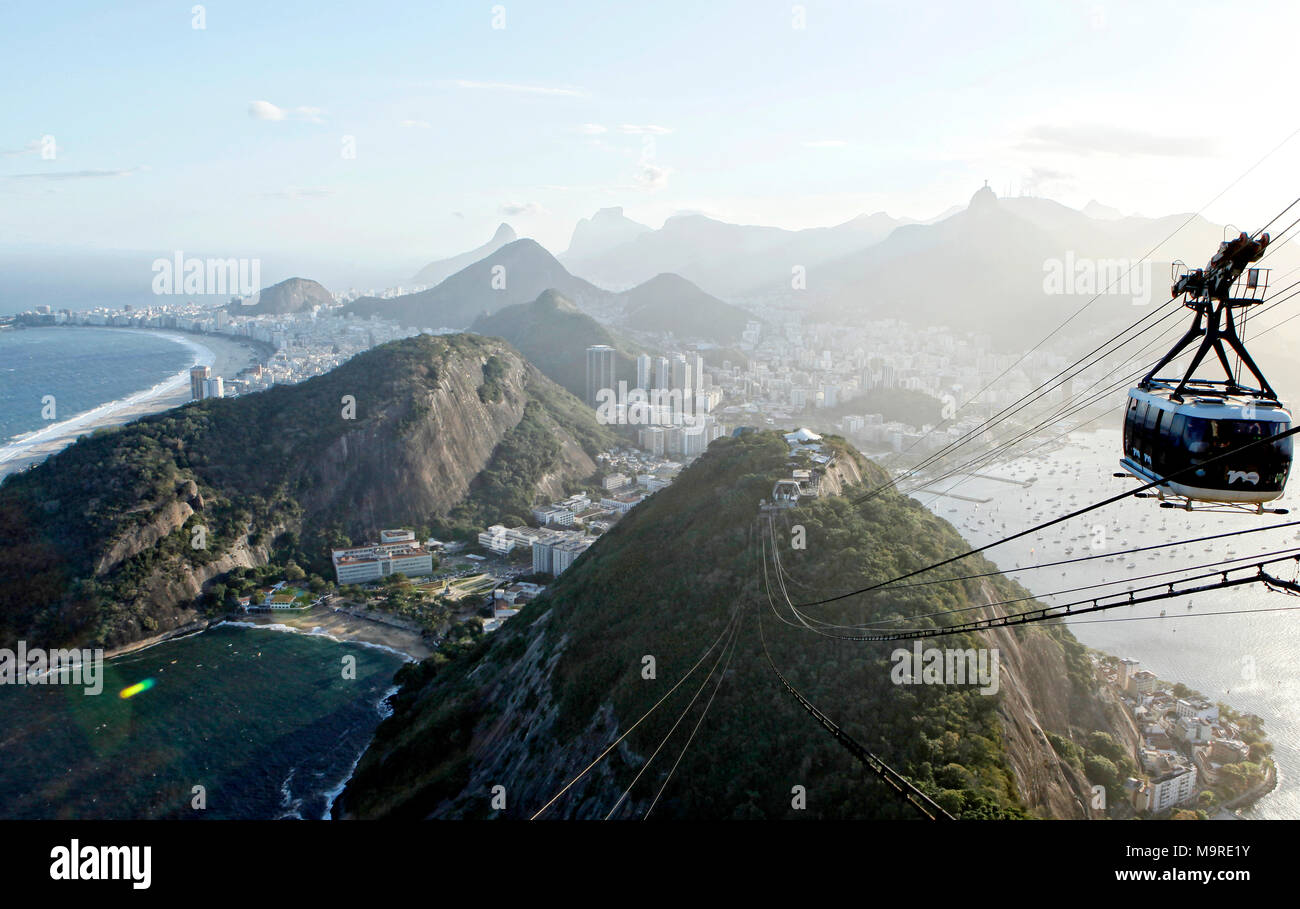 Sugarloaf Mountain P‹o de Aucar, Rio de Janeiro, Brazil. Stock Photo