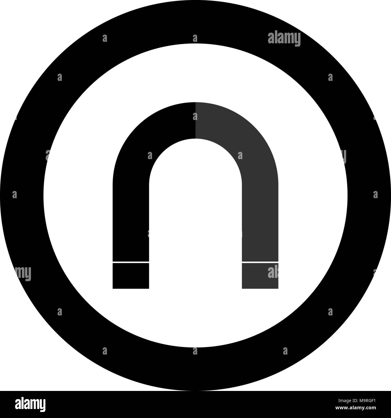 Horseshoe magnet Black and White Stock Photos & Images - Alamy