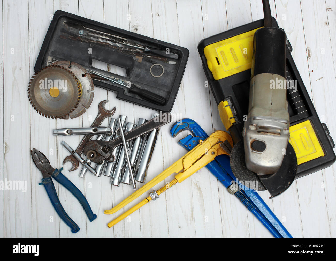 Close-up of repair tools on the table. Stock Photo