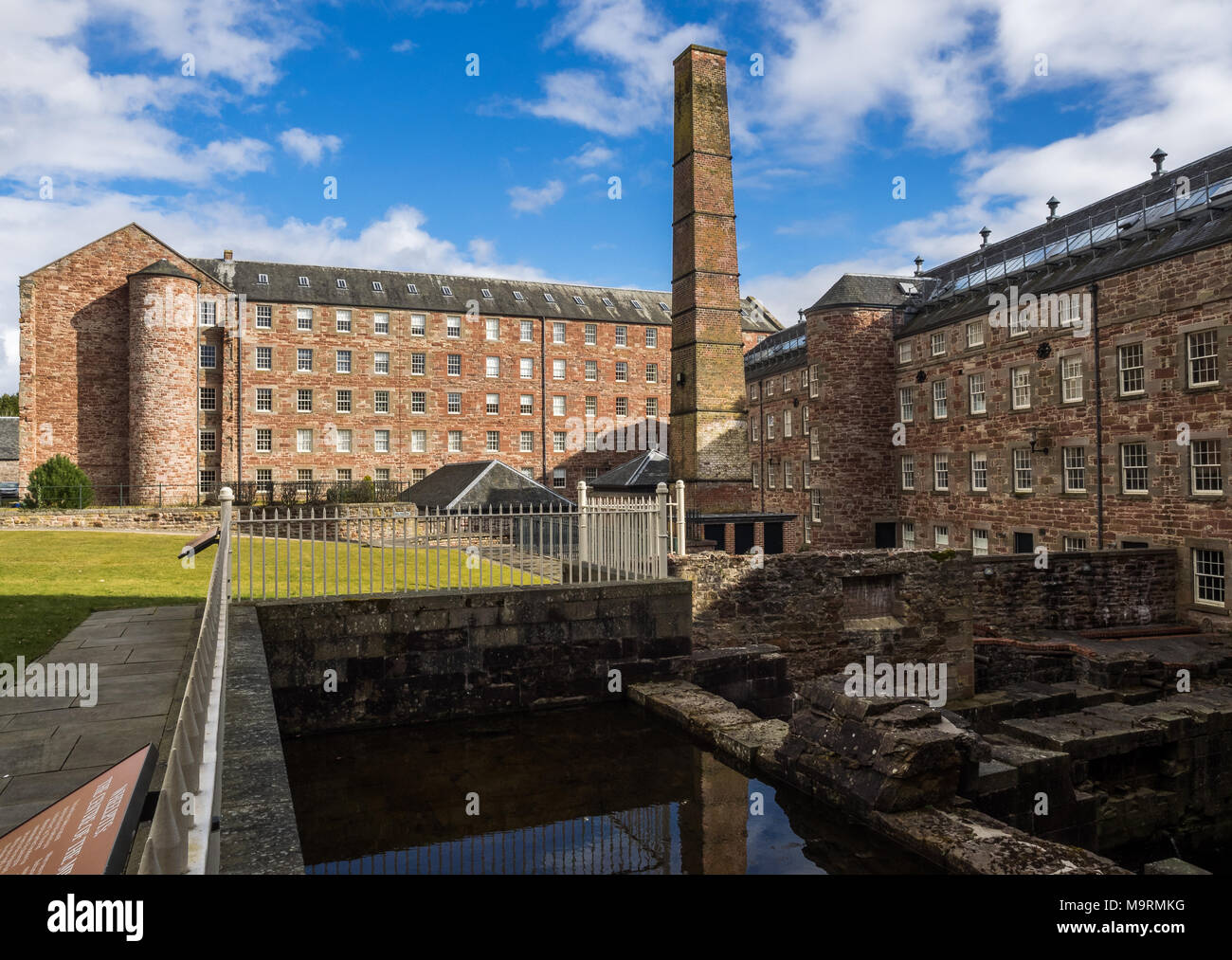 Stanley Mills Perthshire Scotland Historic water powered cotton mill on the banks of the River Tay Stock Photo
