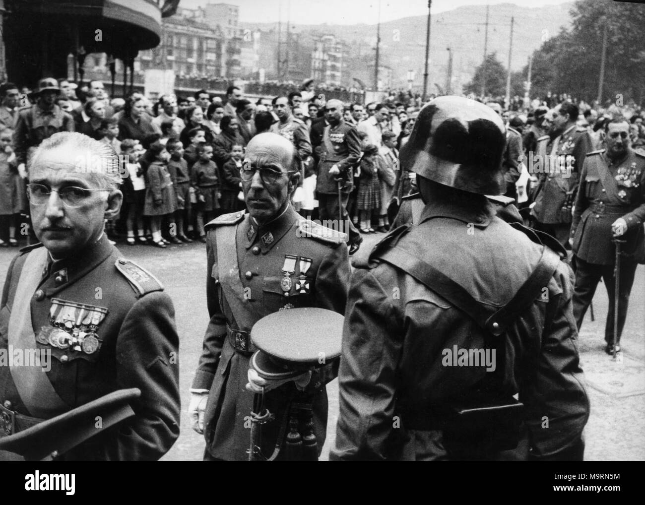 military parade, generals of the military junta of pinochet, chile, 70s Stock Photo