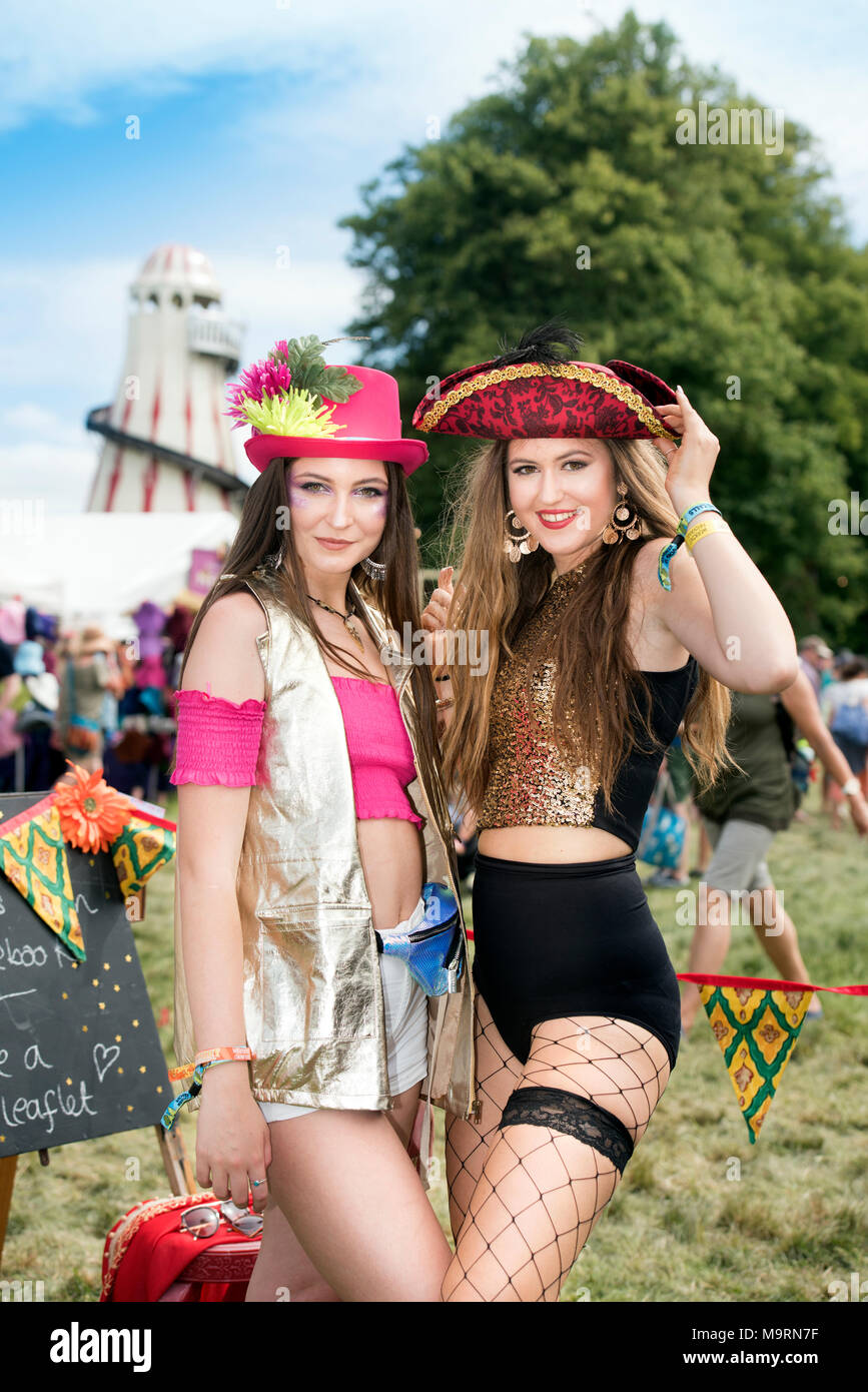 Natasha & Emily Roberts of the Wardrobe of Infinite Possibilities at the Cornbury Music Festival 2017 Stock Photo