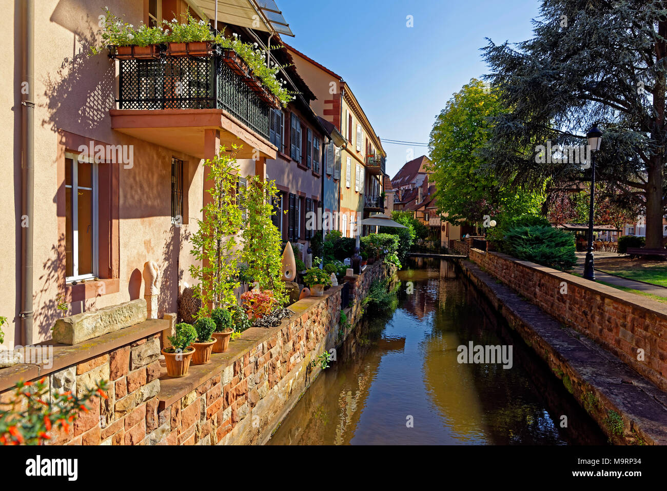 Europe, France, the Rhine, Bas (Alsace), white castle, Wissembourg, Rue you Marché aux Poissons, river, Nothing but, house, historically, architecture Stock Photo