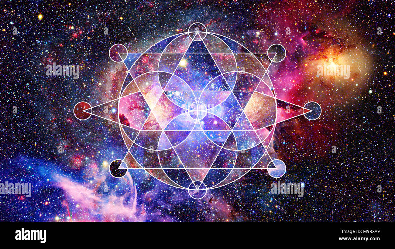 Abstract cosmos geometric background. Elements of this image furnished by NASA. Stock Photo