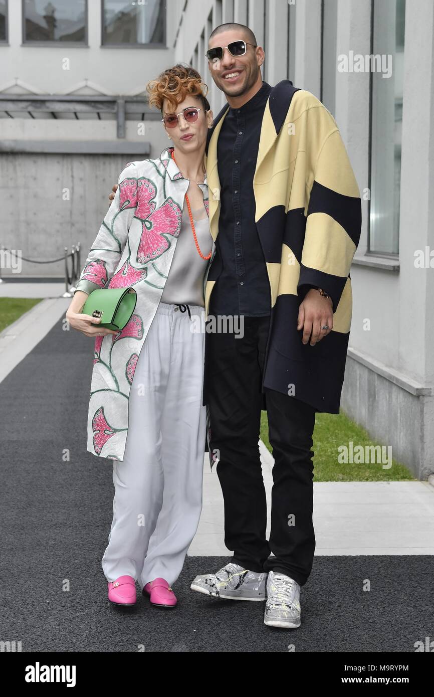 Milan Fashion Week Womenswear Autumn Winter 18 19 Emporio Armani Arrivals Featuring Nina Zilli Omar Hassan Where Milan Lombardy Italy When 25 Feb 18 Credit Ipa Wenn Com Only Available For Publication In Uk