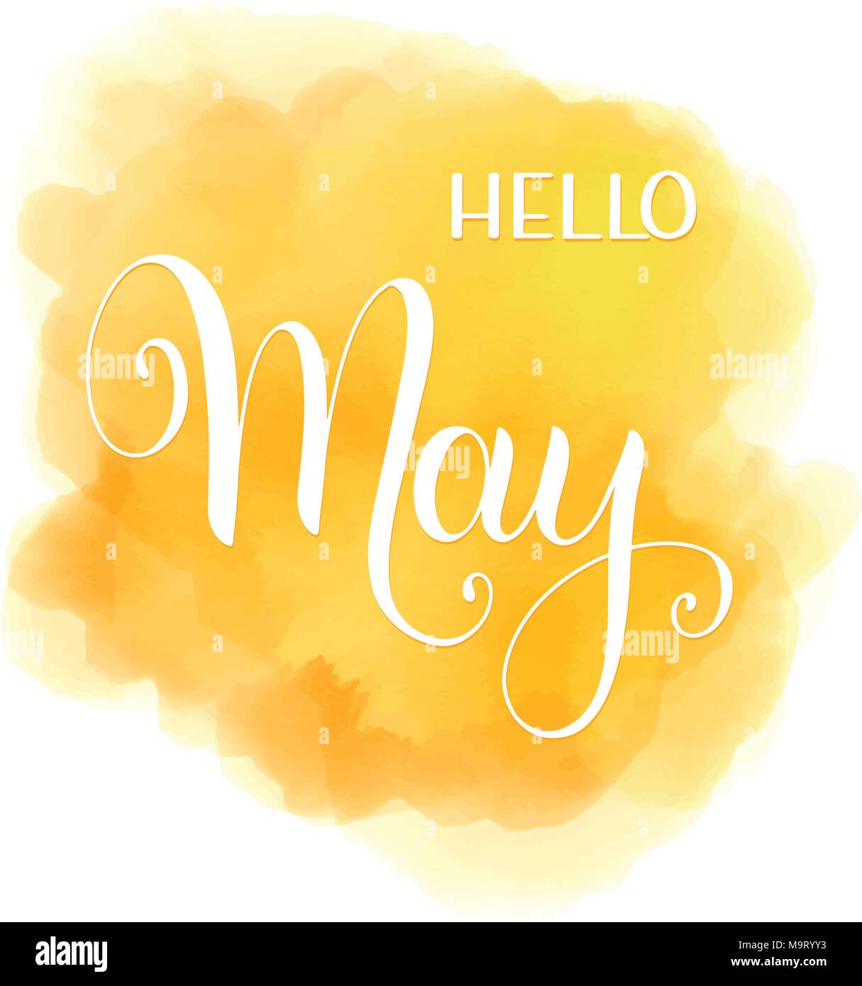 Hello May lettering. Elements for invitations, posters, greeting cards ...
