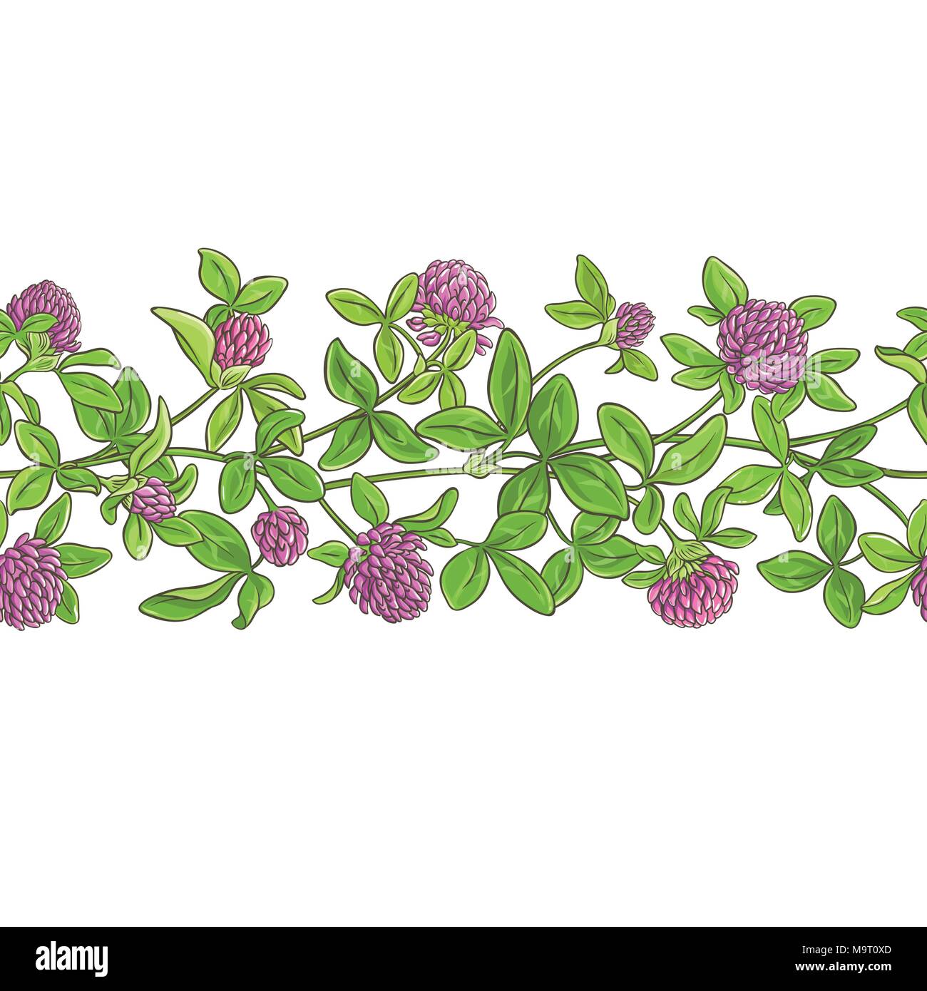 clover branch vector pattern on white background Stock Vector