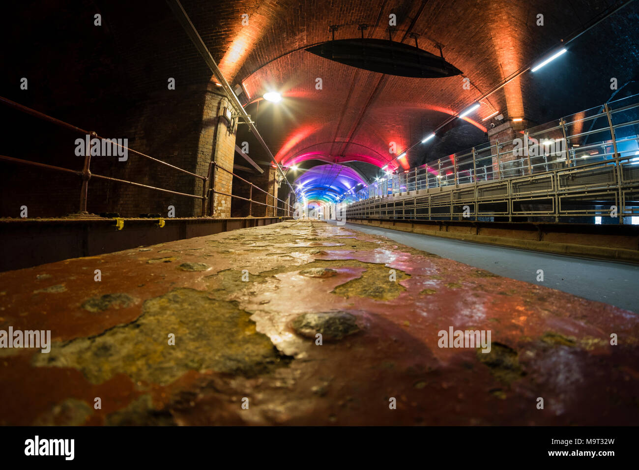 The Dark Arches, Granary Wharf in Leeds, West Yorkshire, England. Stock Photo