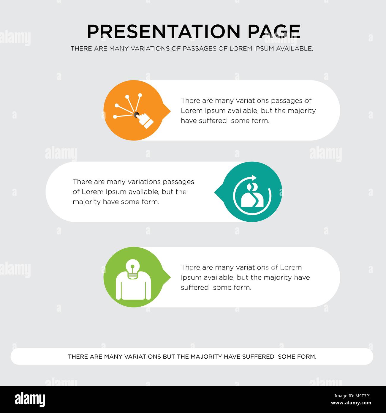 wise best friends reach presentation design template in orange green yellow colors with horizontal and rounded shapes