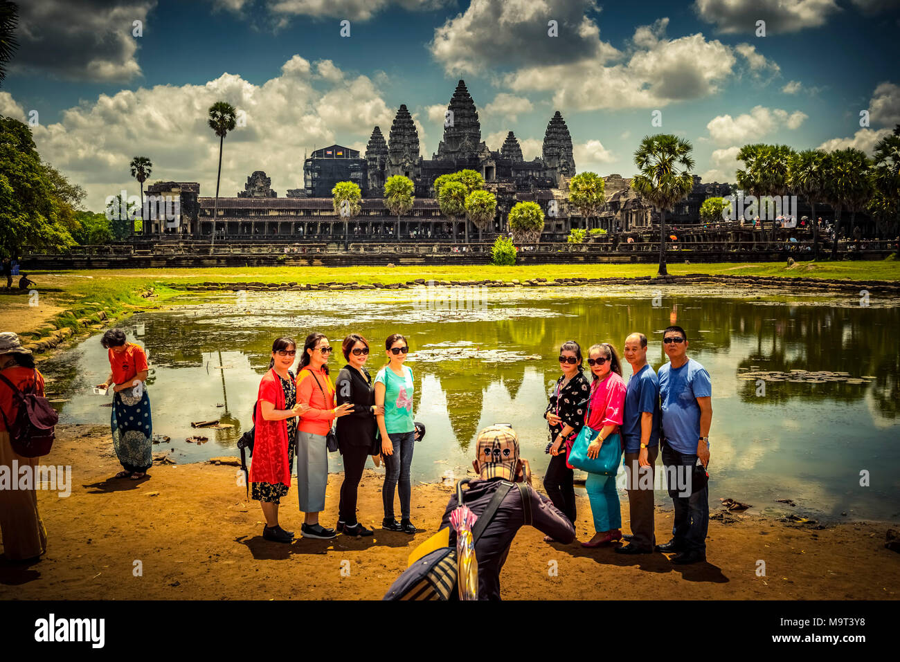 Asien, Kambodscha, Angkor Wat, Gruppe Stock Photo