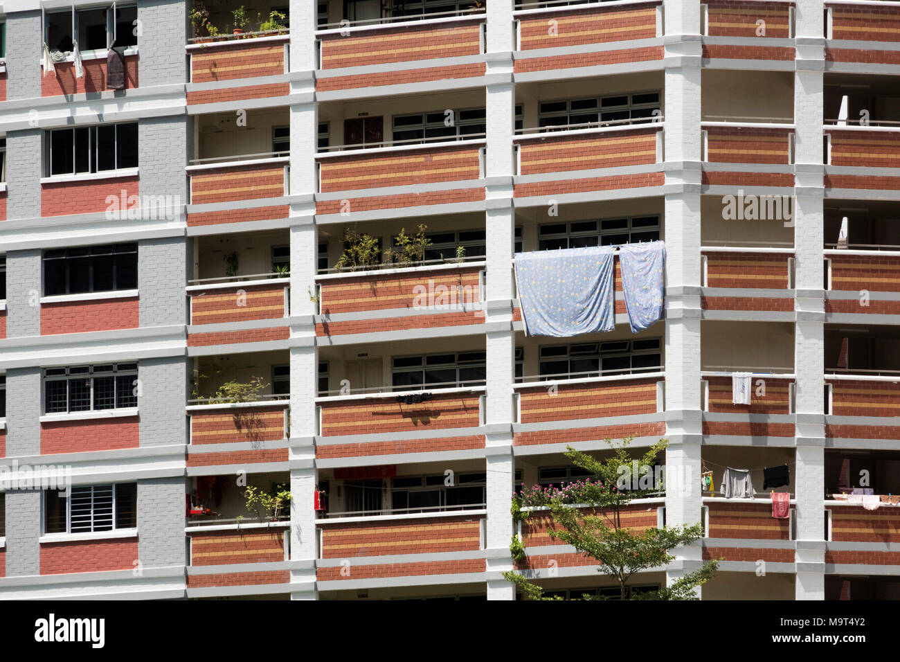 high-rise residential apartment building in Singapore with sheets ...
