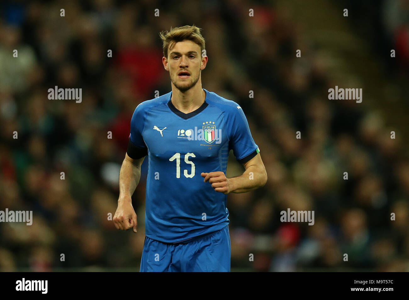 Daniele Rugani of Italy in action. Football International friendly, England v Italy at Wembley Stadium in London on Tuesday 27th March 2018.  Editoria Stock Photo