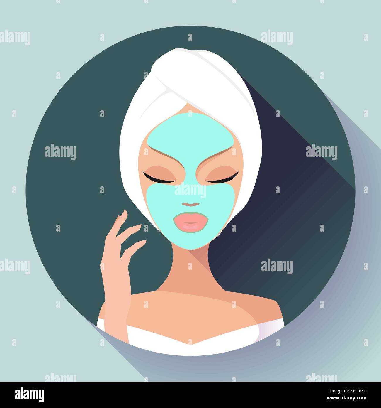 Woman cleansing face Stock Vector Images - Alamy