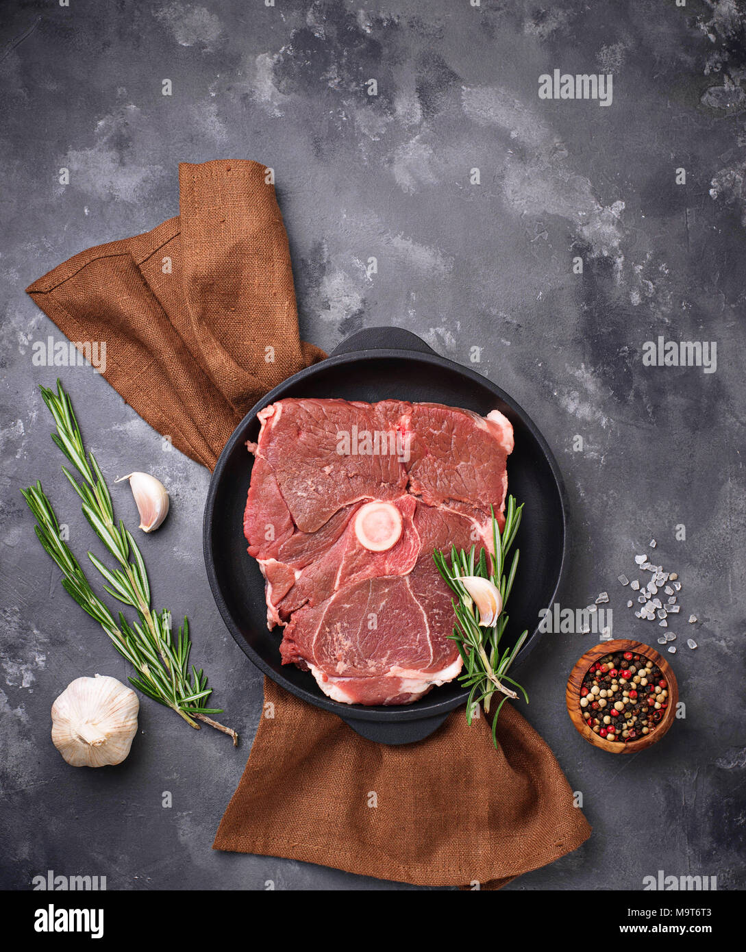 Lamb meat with rosemary and spices Stock Photo Alamy