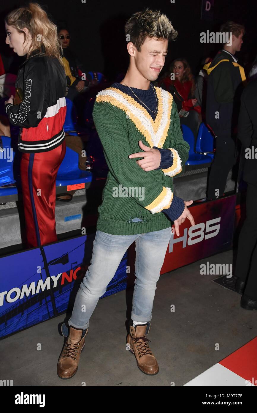 Milan Fashion Week Autumn/Winter 2018 - Tommy Hilfiger - Front Row  Featuring: Cameron Dallas Where: Milan, Italy