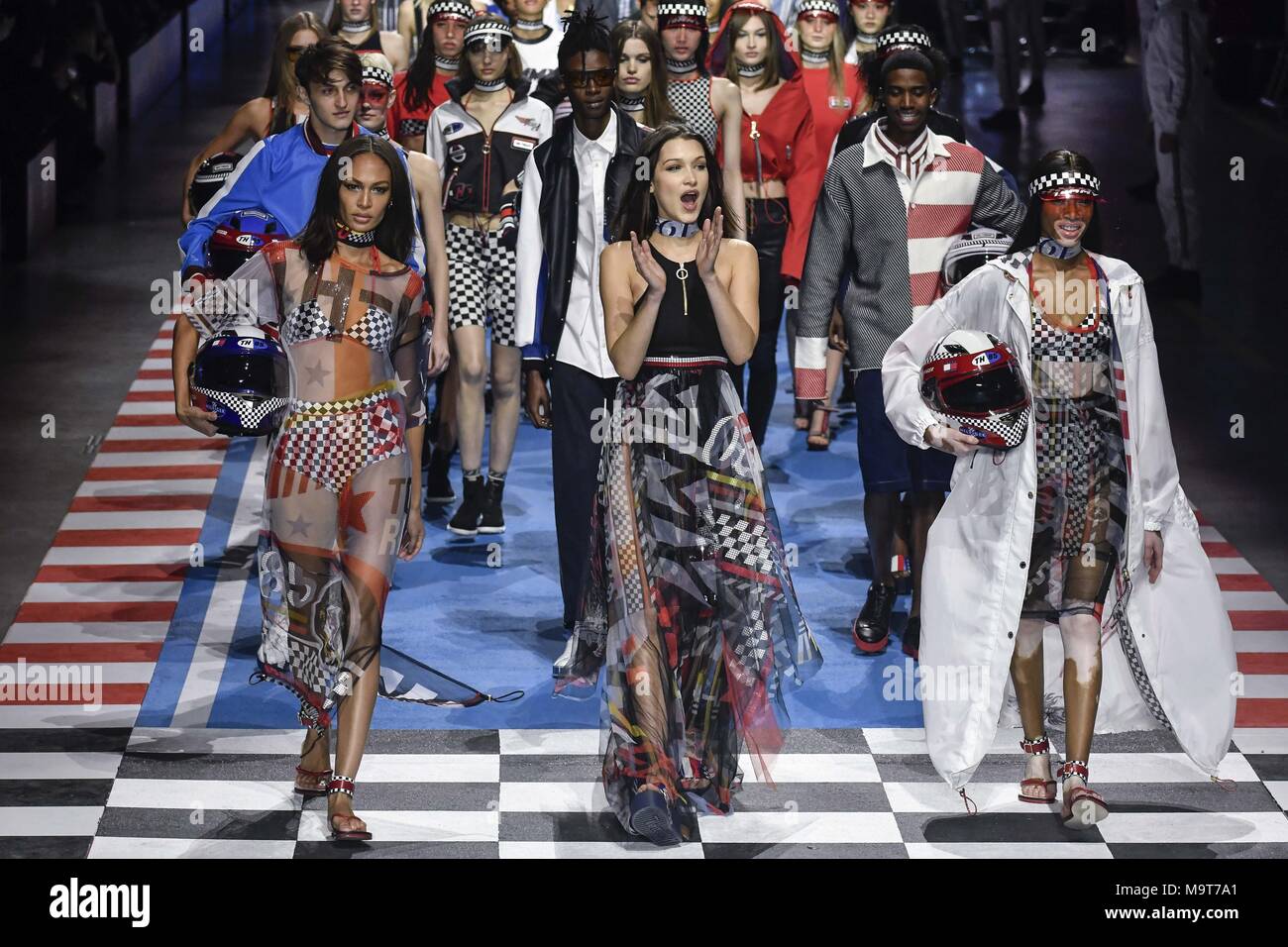 Milan Fashion Week Autumn/Winter 2018 - Tommy Hilfiger - Catwalk Featuring:  Bella Hadid, model Where: Milan, Italy