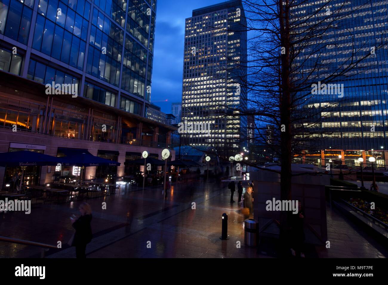 Canary Wharf at night Stock Photo - Alamy