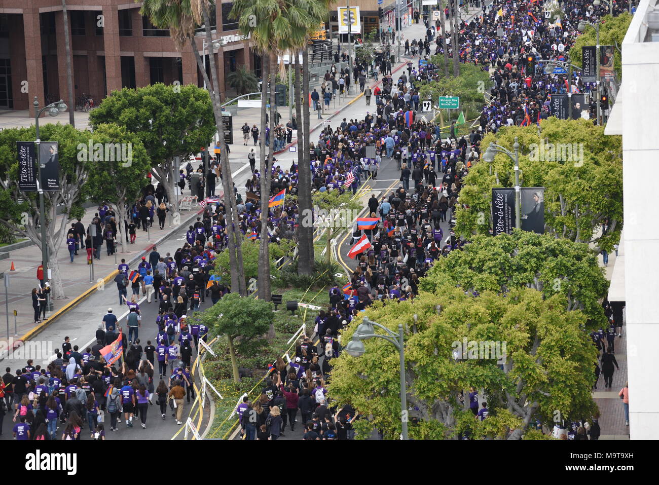 LOS ANGELES APRIL 24 Armenian Community March. Thousands of people