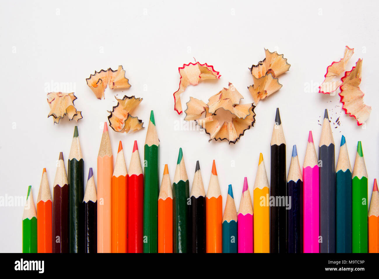 Multicolored colouring pencils Stock Photo