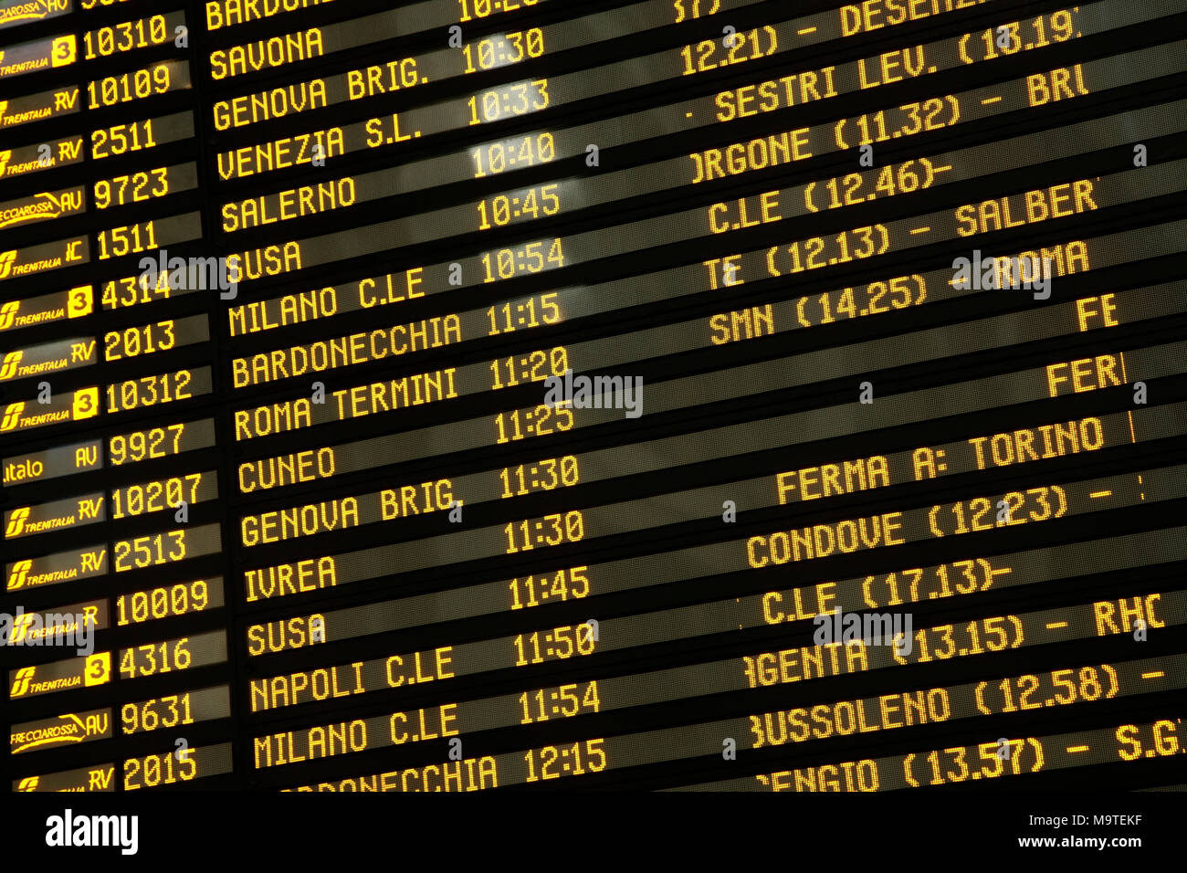Italian train timetable hi-res stock photography and images - Alamy