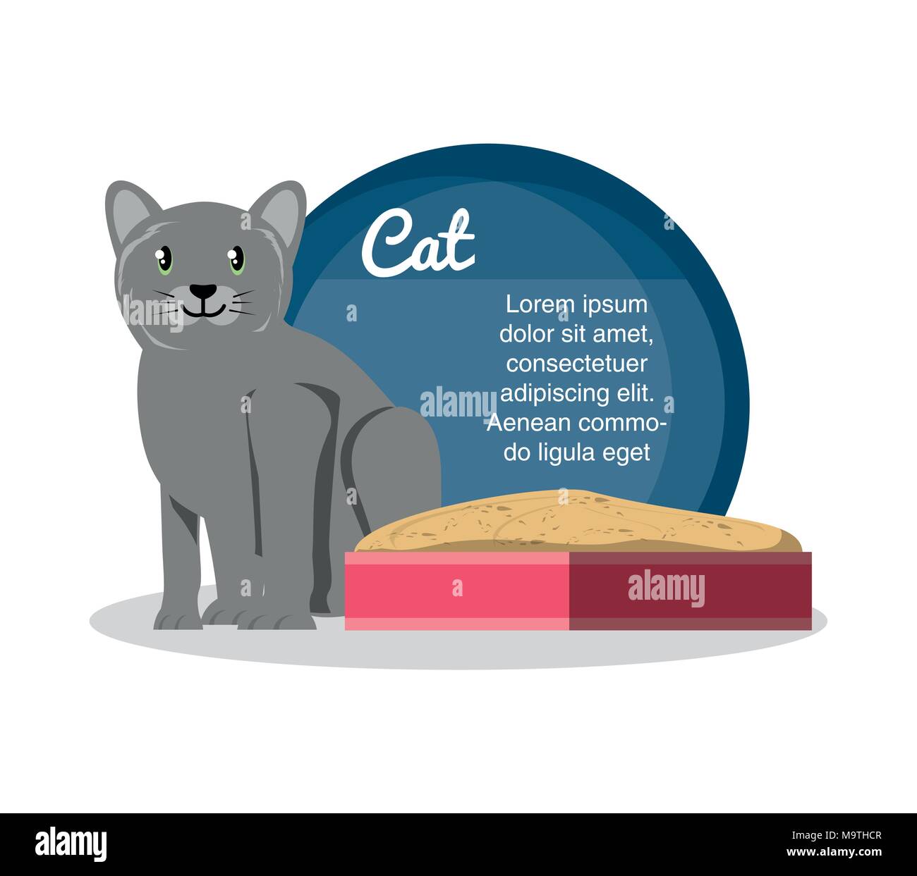 cat on sandbox icon vector illustration design Stock Vector