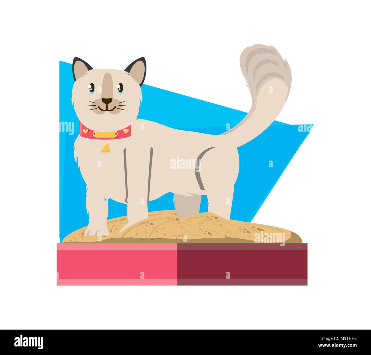 cat on sandbox icon vector illustration design Stock Vector