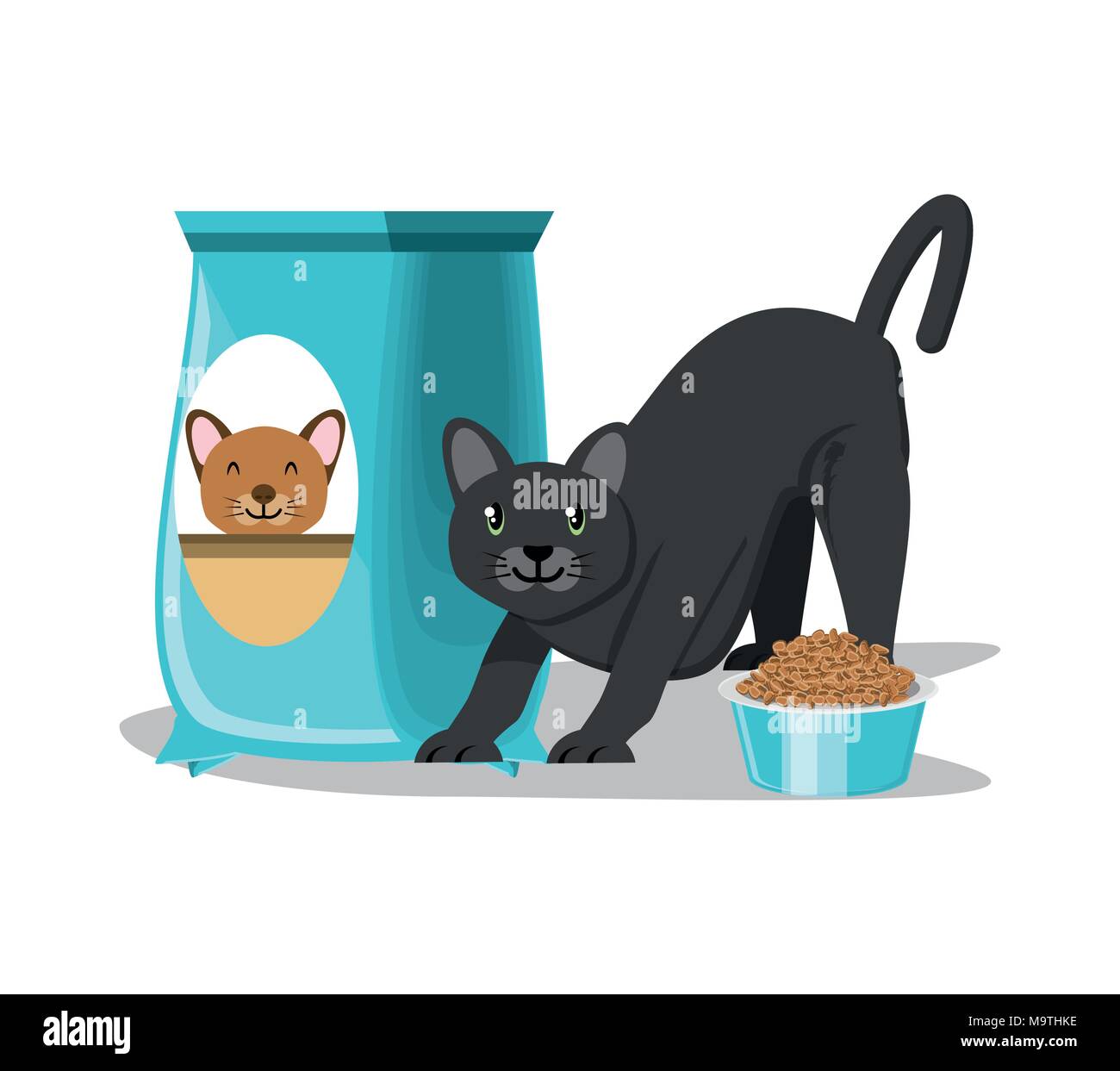 cat wirh can food vector illustration design Stock Vector