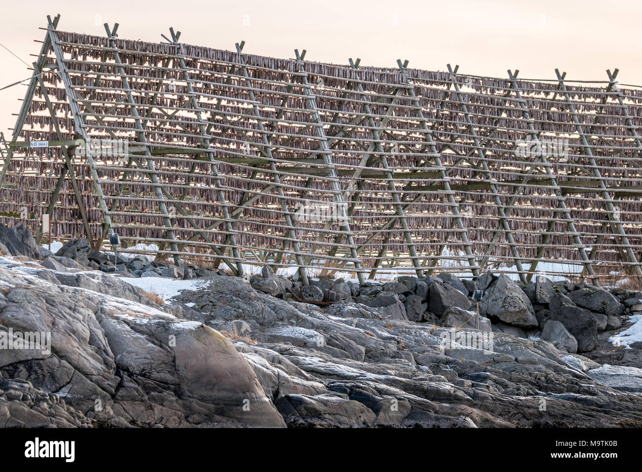 Drying racks fish svolvaer in hi-res stock photography and images - Alamy