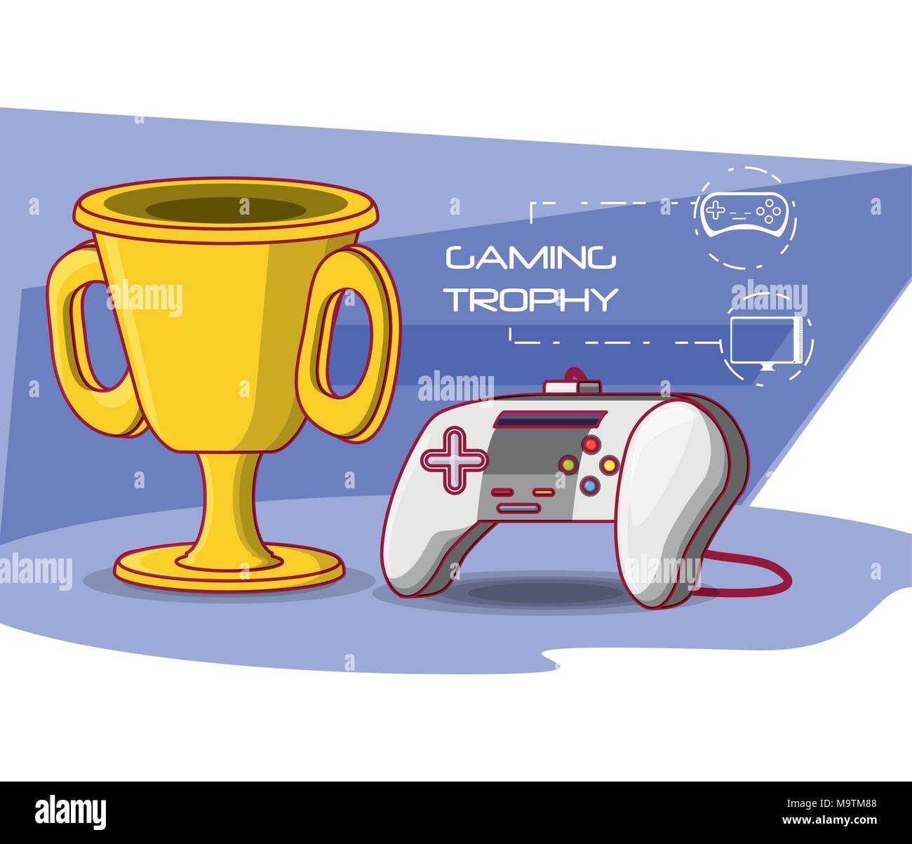 video game control with trophy vector illustration design Stock Vector ...