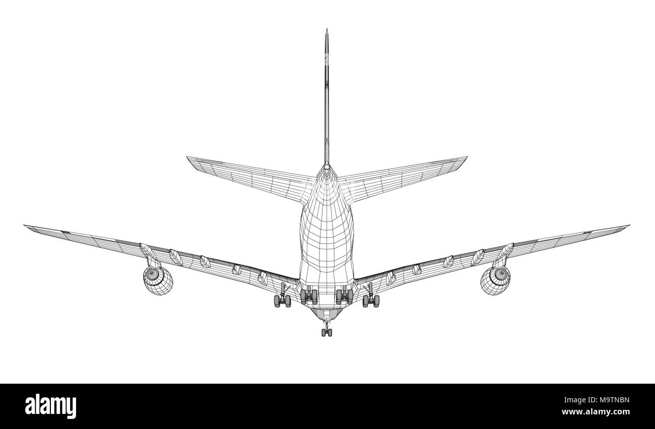 Passenger aircraft. 3d illustration Stock Photo