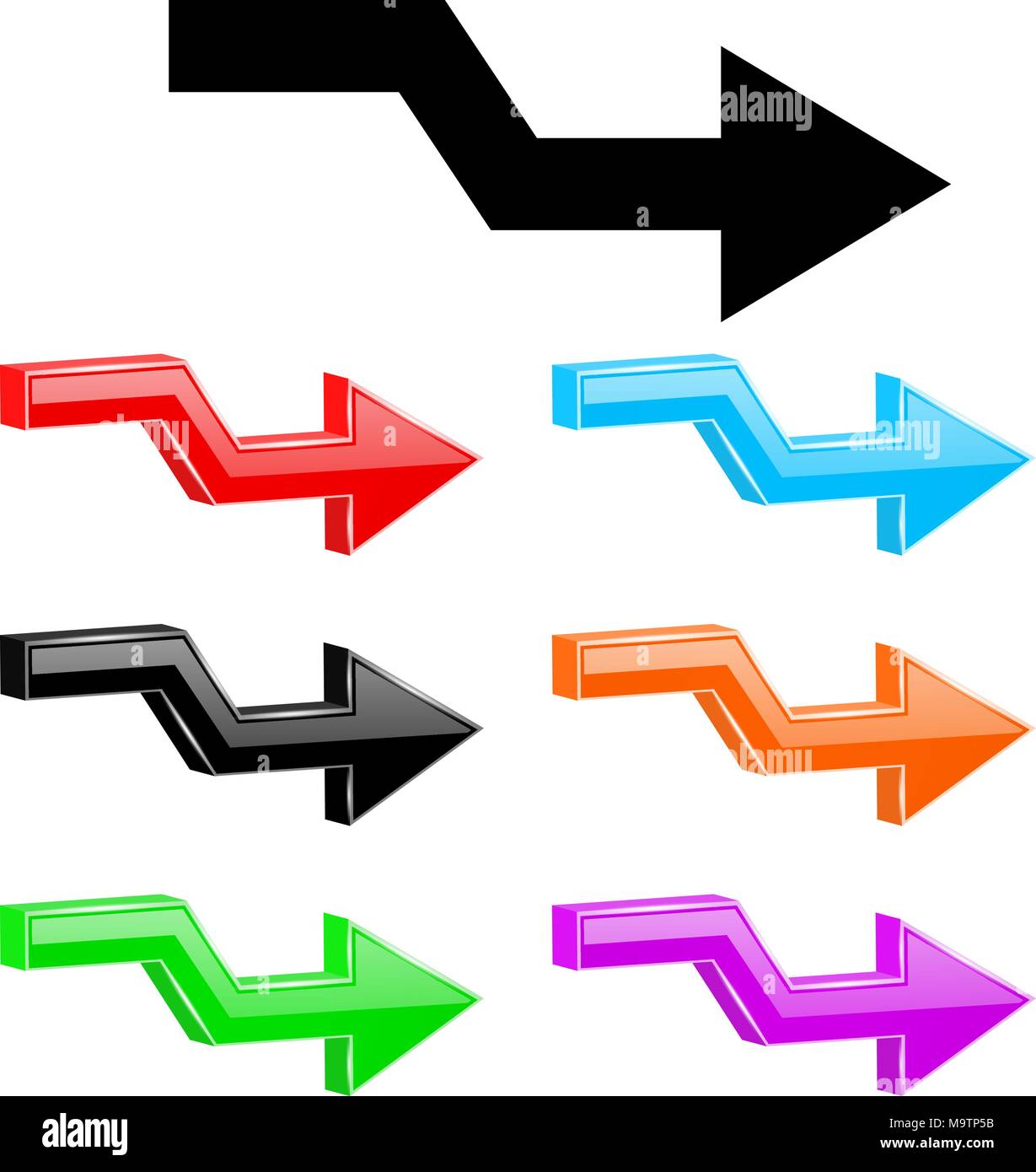 Broken arrows. 3d colored shiny icons Stock Vector Image & Art Alamy