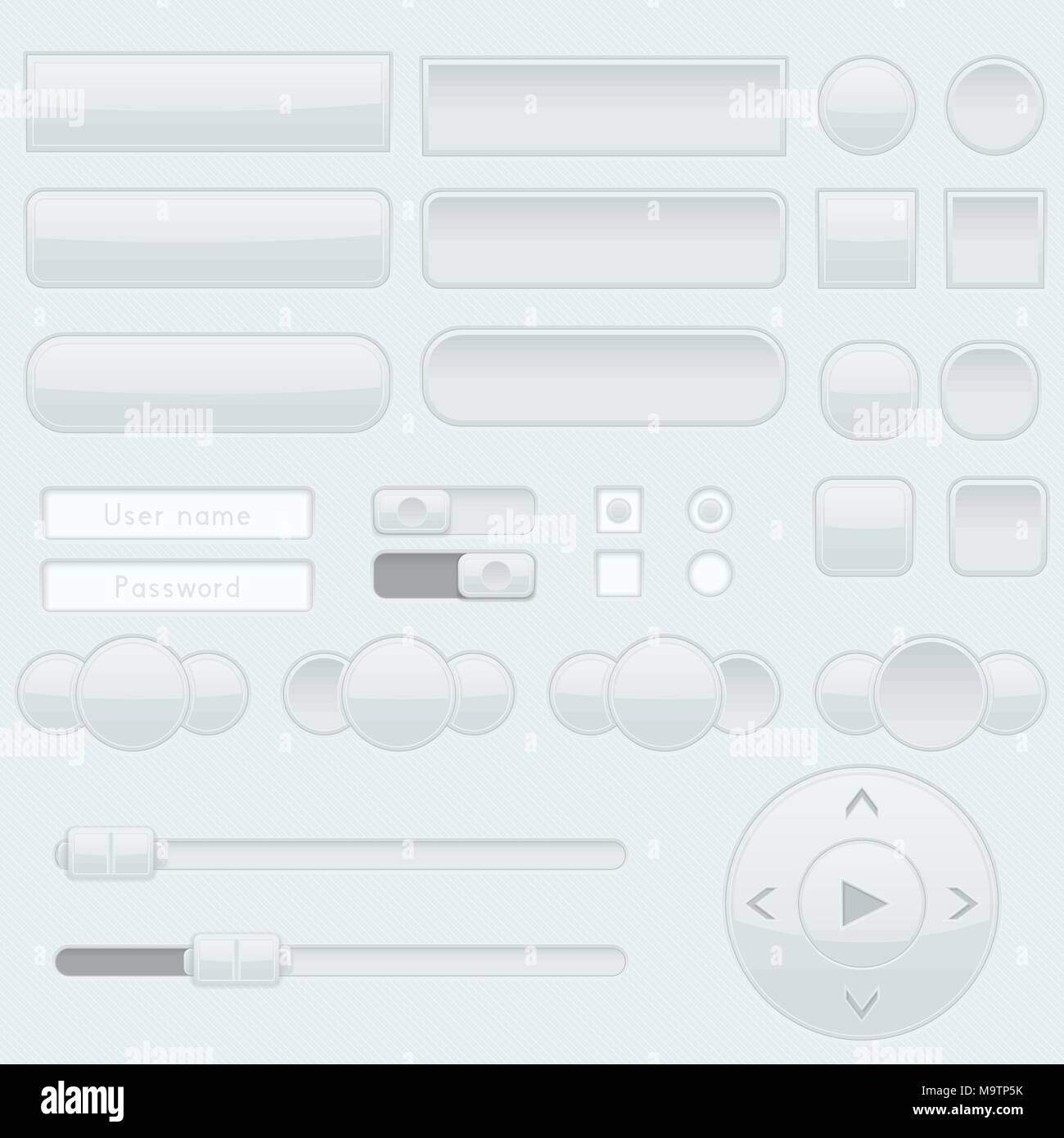 Light grey interface buttons, sliders and toggle switches Stock Vector ...