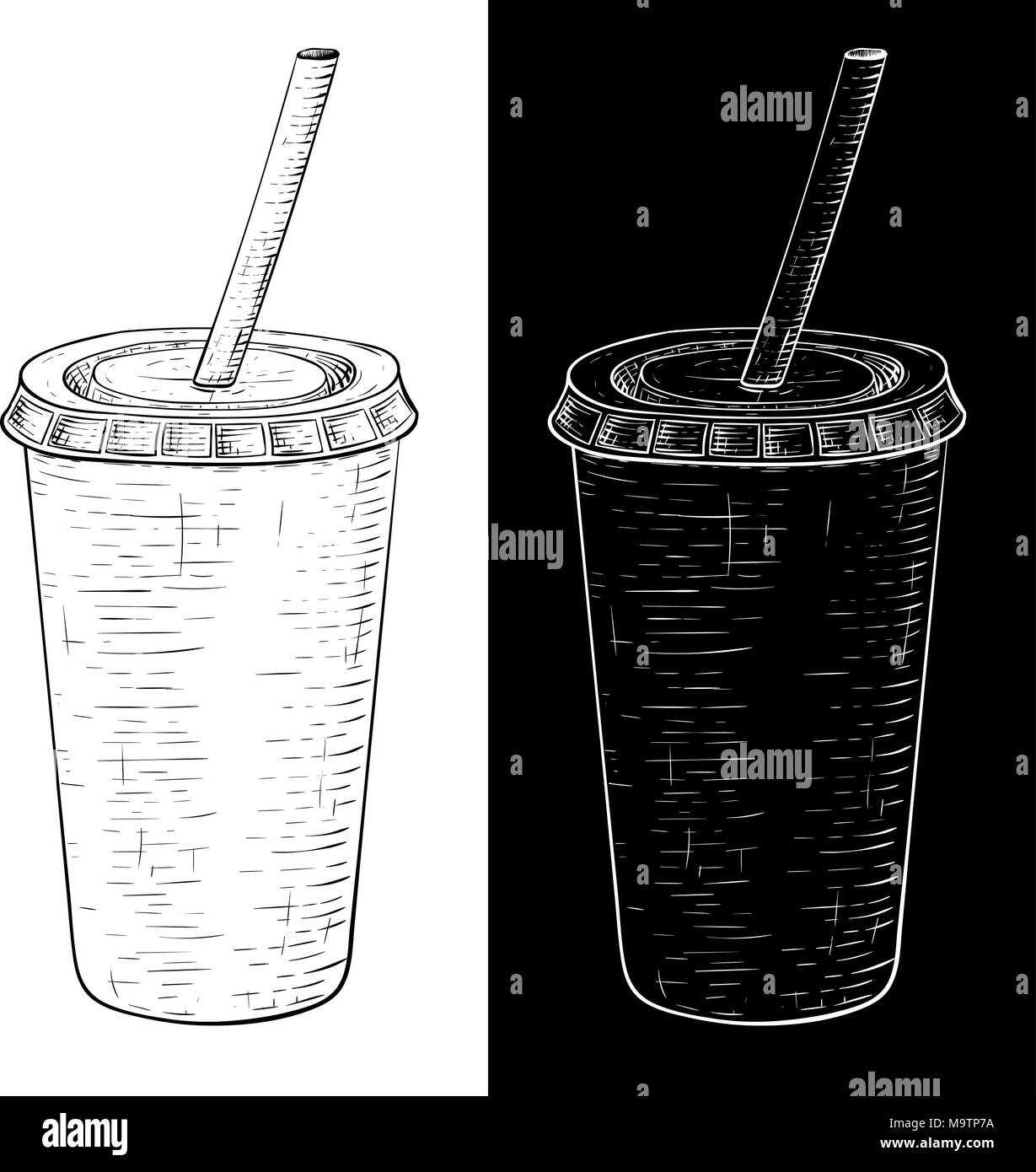 Black and white straw Stock Vector Images Alamy