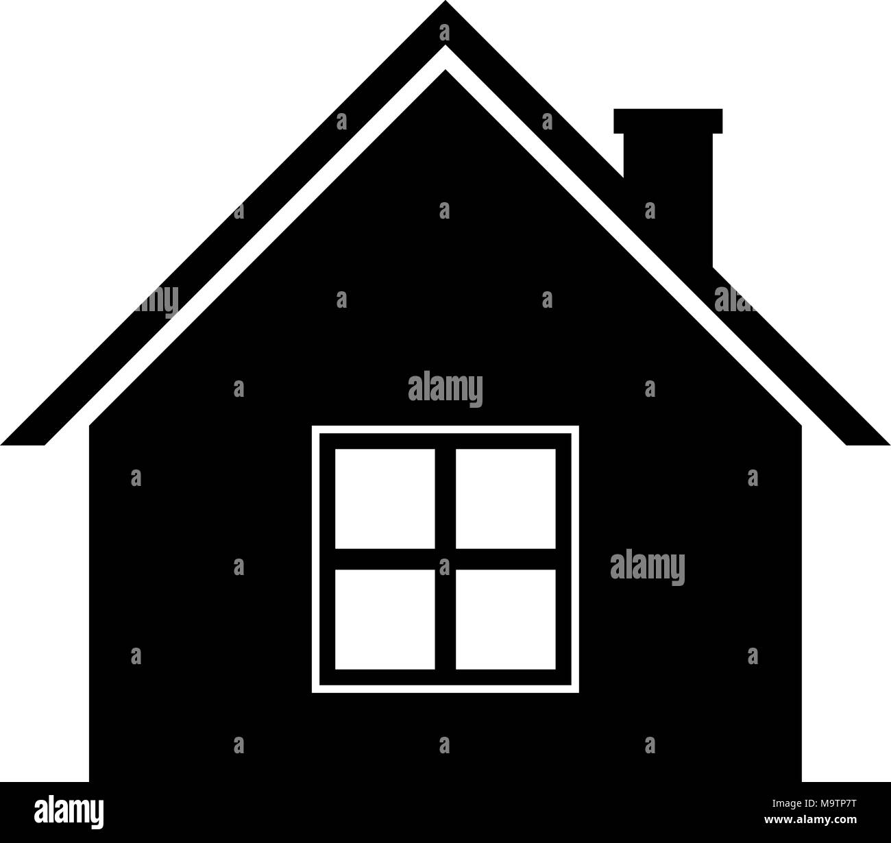 Home icon. Black silhouette symbol of residential house Stock Vector ...