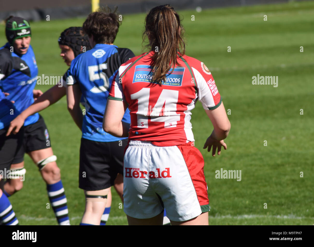 Ladies Rugby at the Recreation Ground, Bath, England Stock Photo