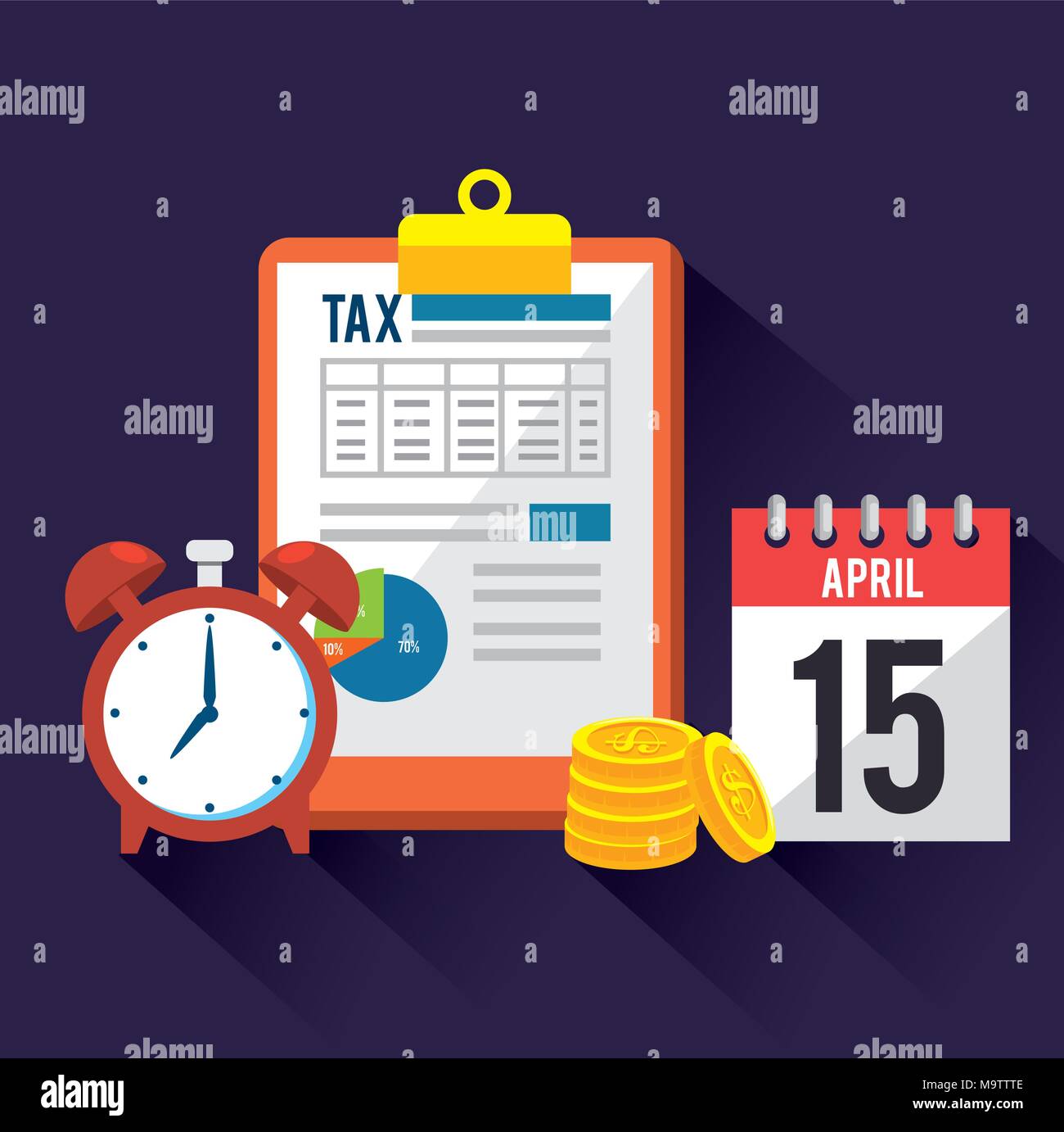 tax day time set icons vector illustration design Stock Vector Image ...