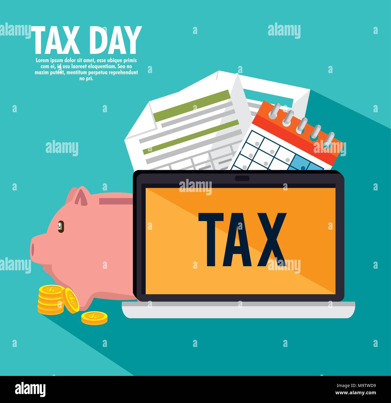 tax day time set icons vector illustration design Stock Vector Image ...