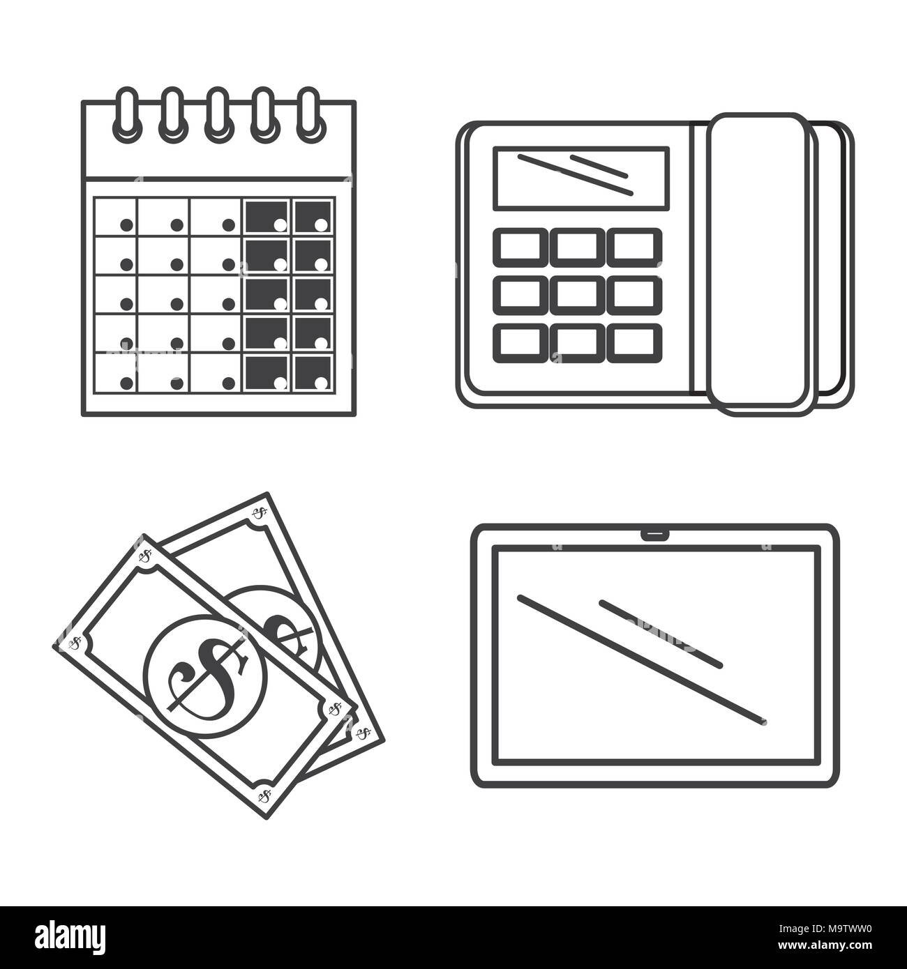 tax return time set icons vector illustration design Stock Vector Image ...