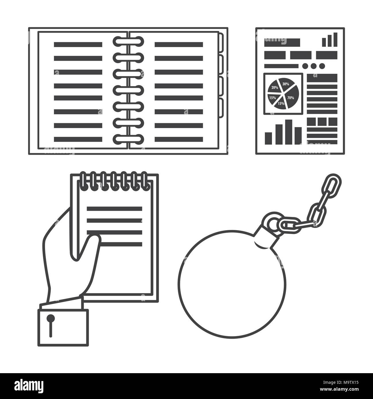 tax return time set icons vector illustration design Stock Vector Image ...